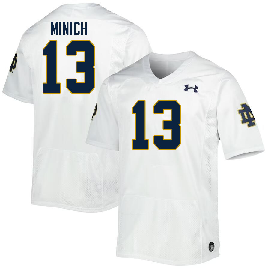 Men #13 Benjamin Minich Notre Dame Fighting Irish College Football Jerseys Stitched-White